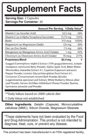 gluco-viva-supplement-facts